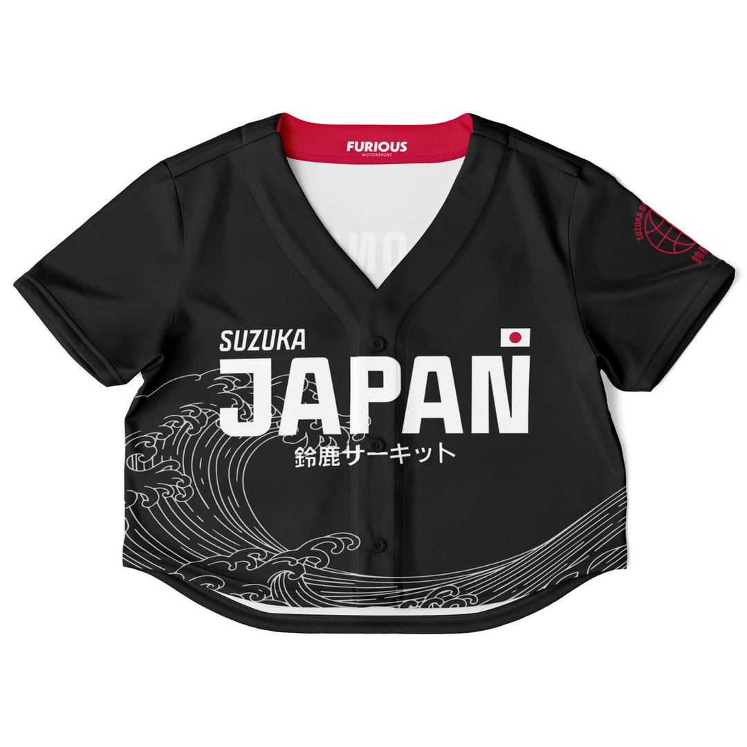 Alonso - Carbon Black Suzuka "Great Wave" Crop Top - Furious Motorsport