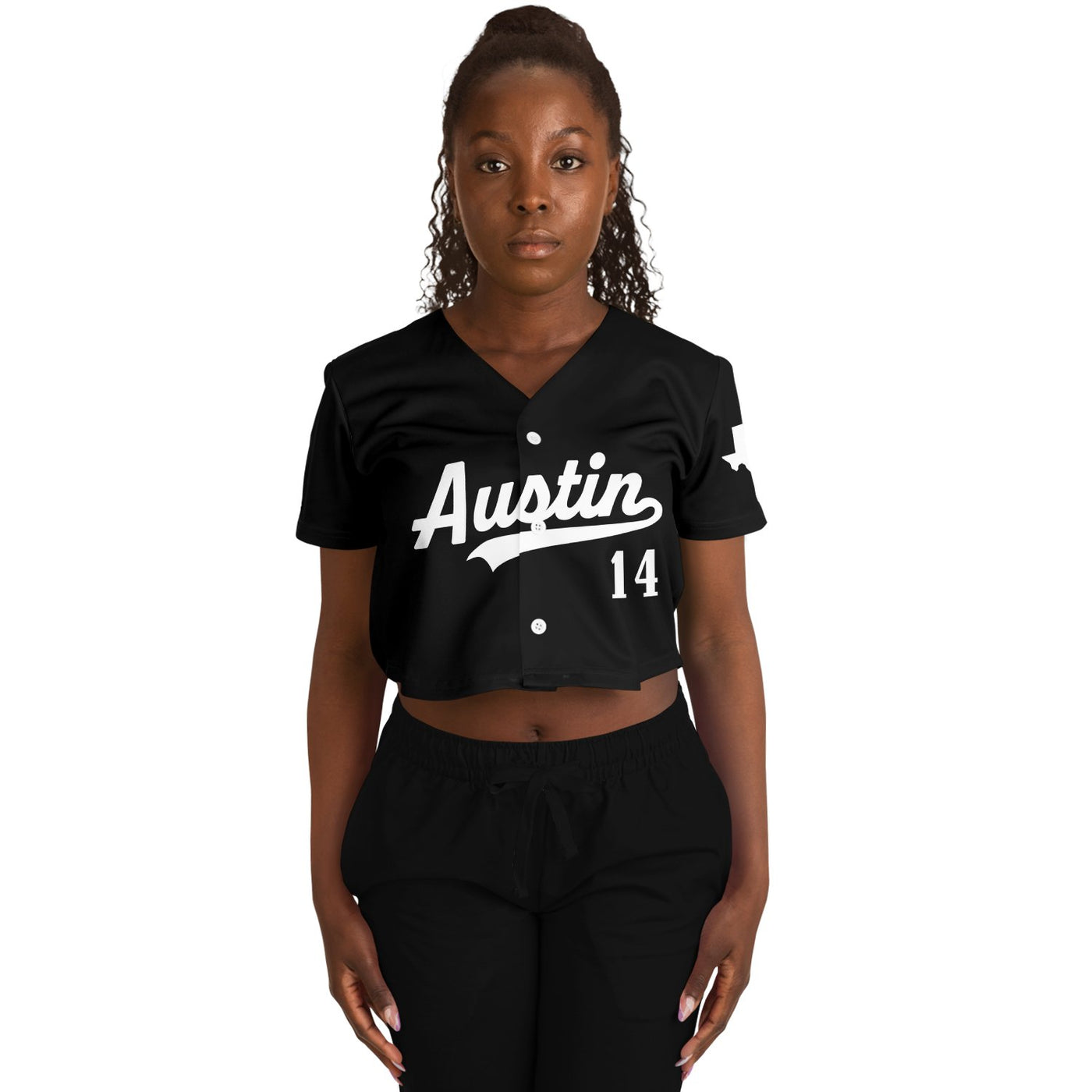 Alonso - Jet Black Austin Crop Top - Furious Motorsport