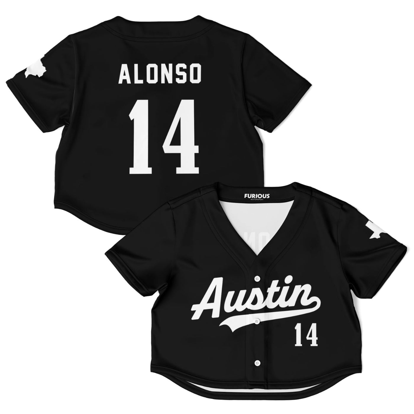 Alonso - Jet Black Austin Crop Top - Furious Motorsport