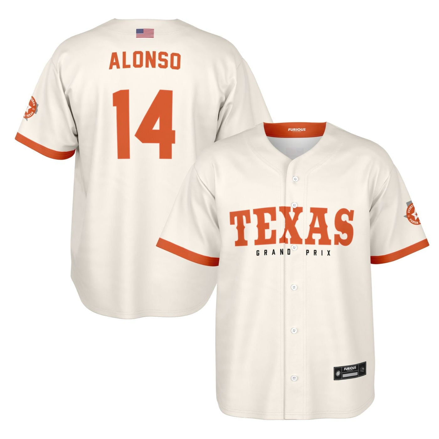 Alonso - Off-White Texas GP Jersey (Clearance) - Furious Motorsport