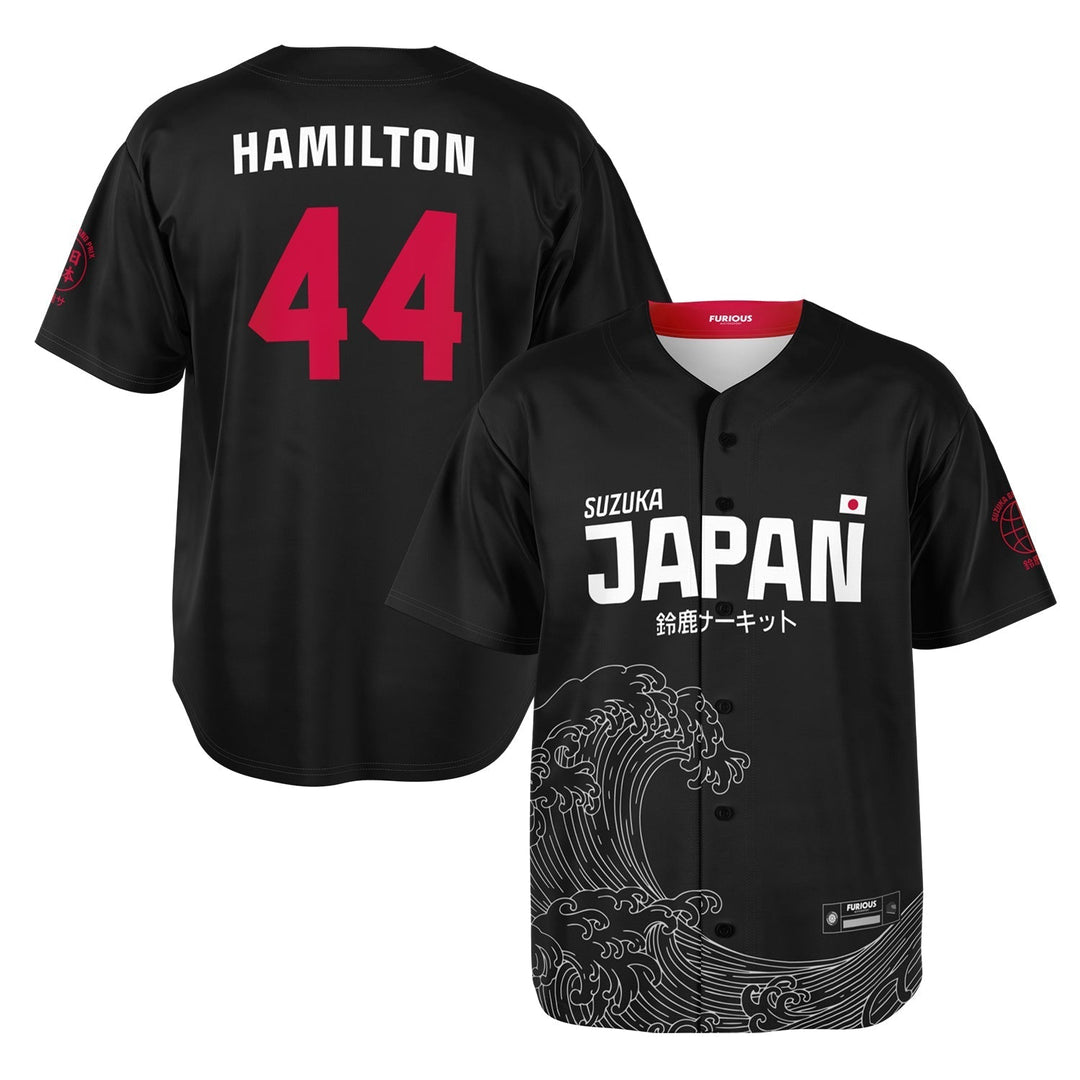 Hamilton - Carbon Black Suzuka "Great Wave" Jersey (Clearance) - Furious Motorsport