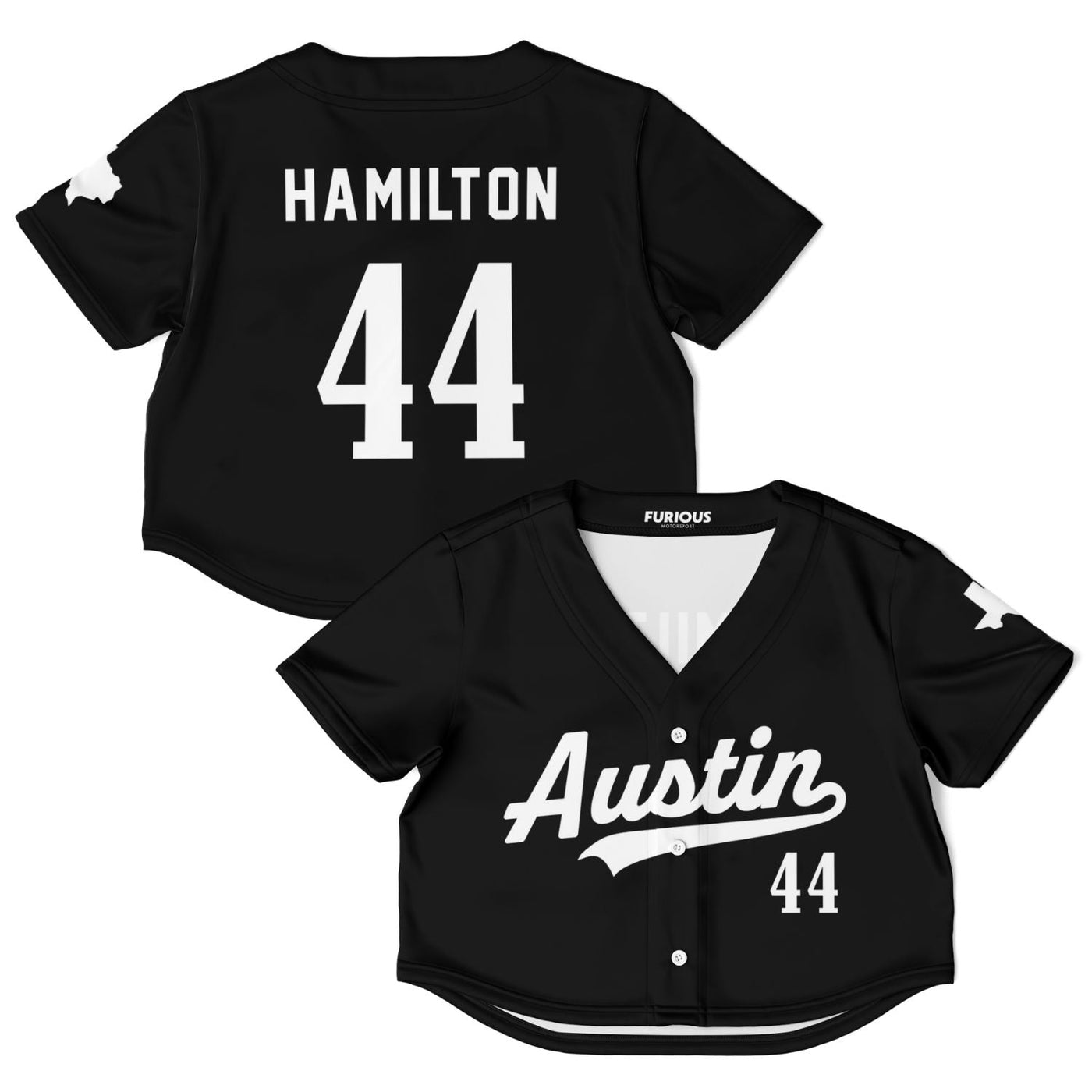 Hamilton - Jet Black Austin Crop Top - Furious Motorsport