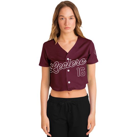 Leclerc - Maroon Monza Crop Top Jersey (Clearance) - Furious Motorsport