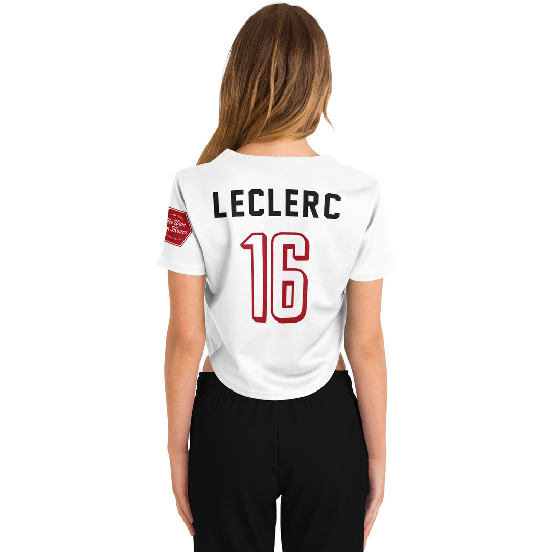 Leclerc - White Monza Crop Top Jersey - Furious Motorsport