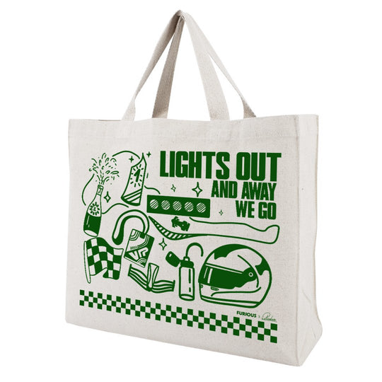 Lights Out and Away we go! (Green) - Tote Bag - Furious Motorsport