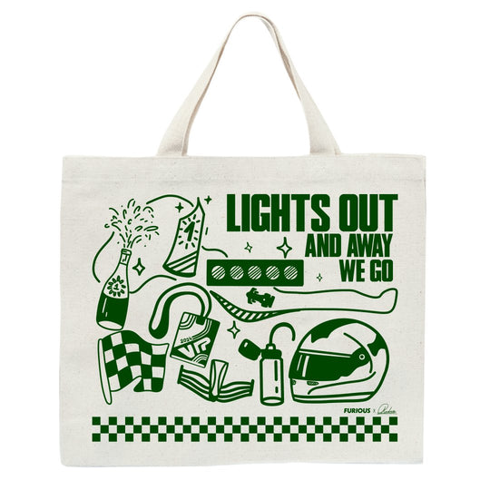 Lights Out and Away we go! (Green) - Tote Bag - Furious Motorsport