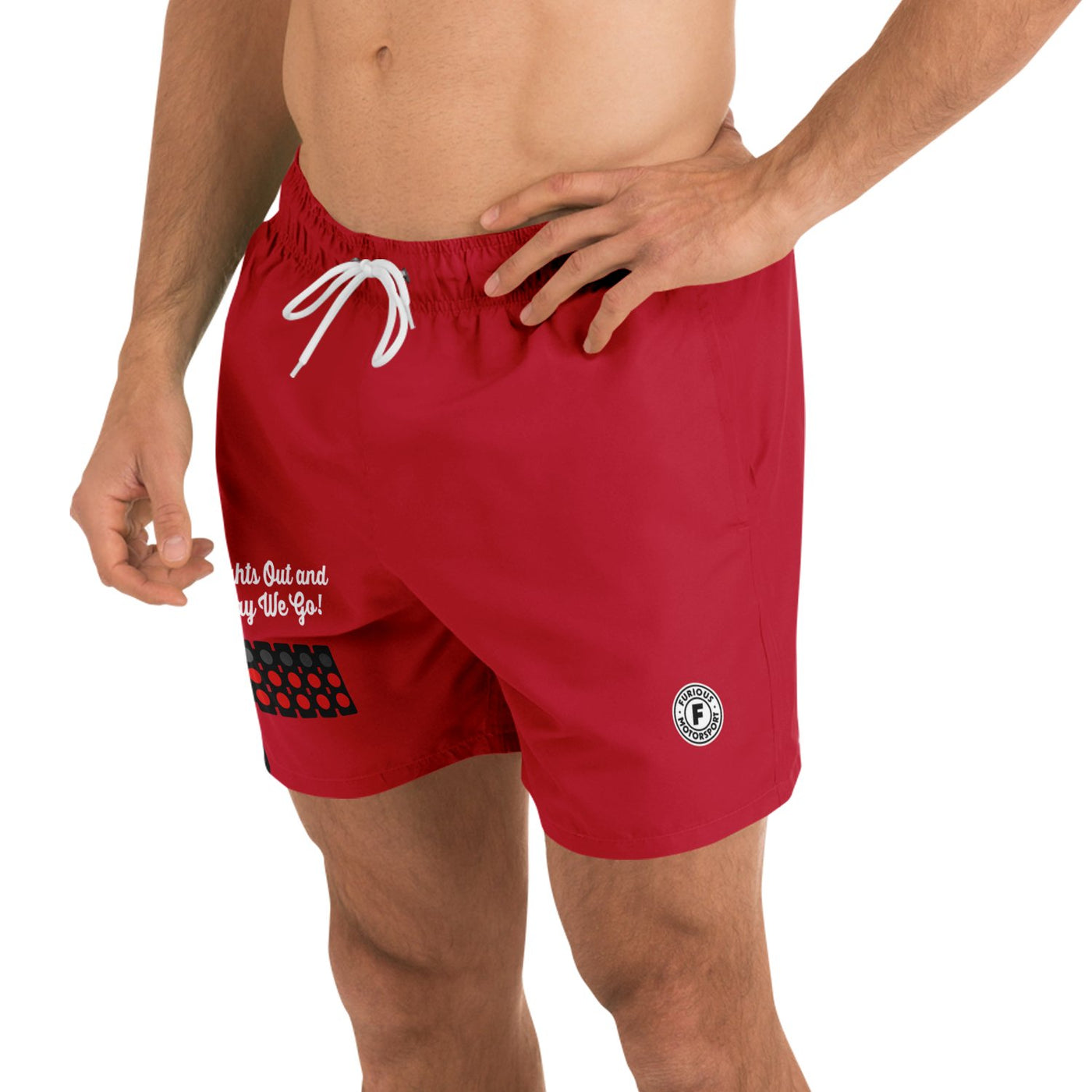 Lights Out Swim Trunks - Crimson Red (Clearance) - Furious Motorsport