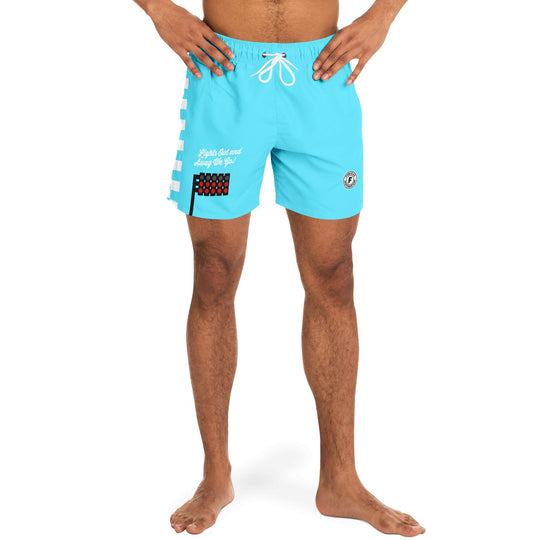 Lights Out Swim Trunks - Neon Blue - Furious Motorsport