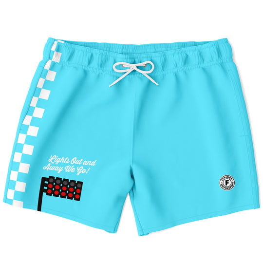 Lights Out Swim Trunks - Neon Blue - Furious Motorsport