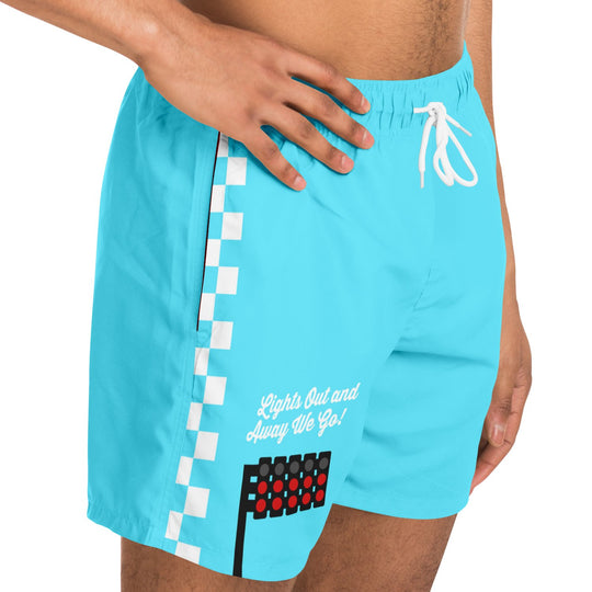 Lights Out Swim Trunks - Neon Blue - Furious Motorsport