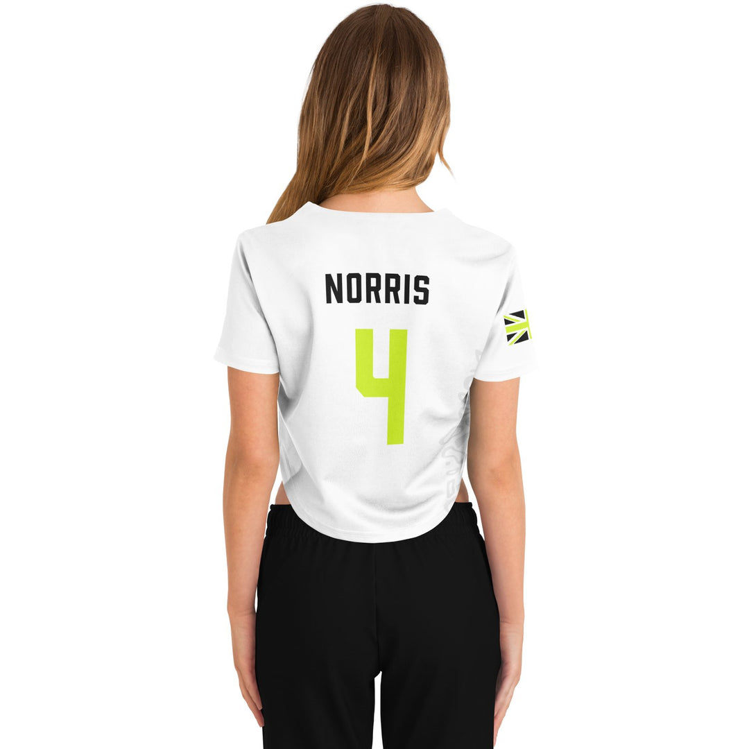 Norris - Arctic White Fluro Helmet Crop Top - Furious Motorsport