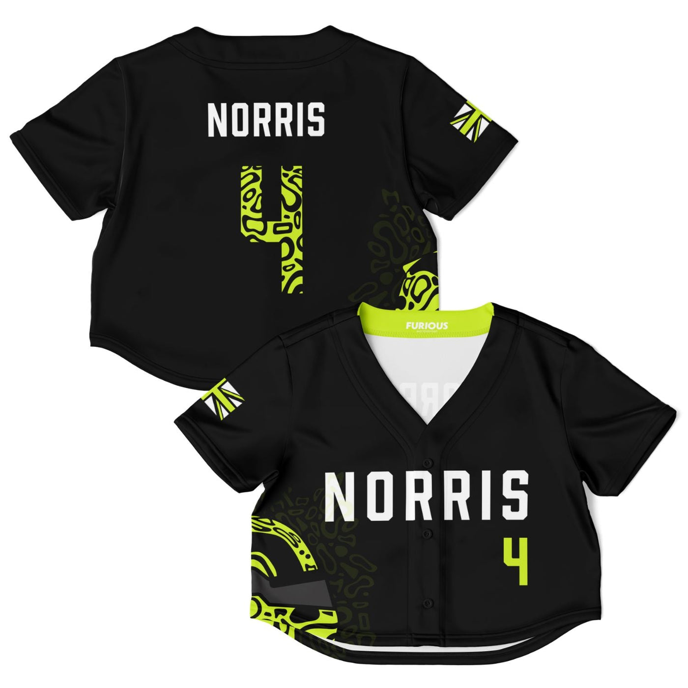 Norris - Carbon Black Fluro Helmet Crop Top - Furious Motorsport