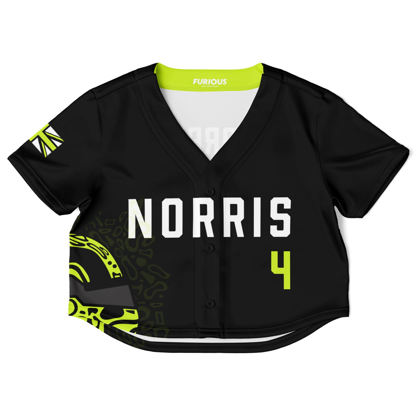 Norris - Carbon Black Fluro Helmet Crop Top - Furious Motorsport