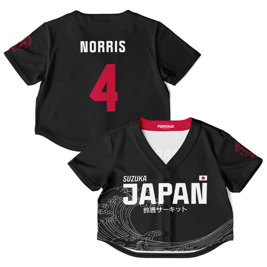 Norris - Carbon Black Suzuka "Great Wave" Crop Top - Furious Motorsport