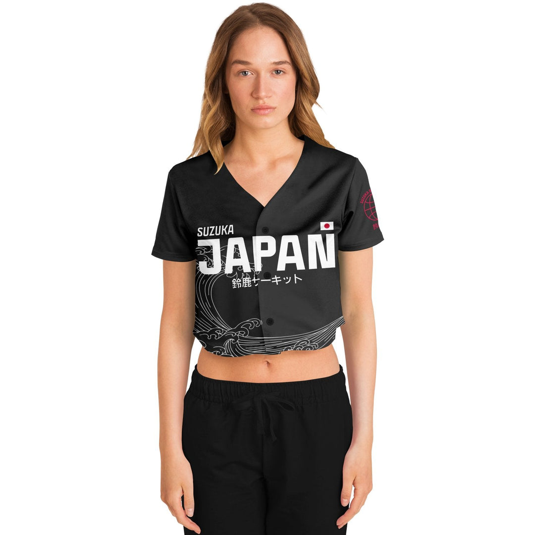 Norris - Carbon Black Suzuka "Great Wave" Crop Top (Clearance) - Furious Motorsport