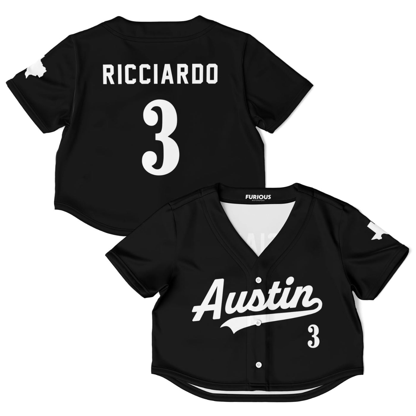 Ricciardo - Jet Black Austin Crop Top - Furious Motorsport