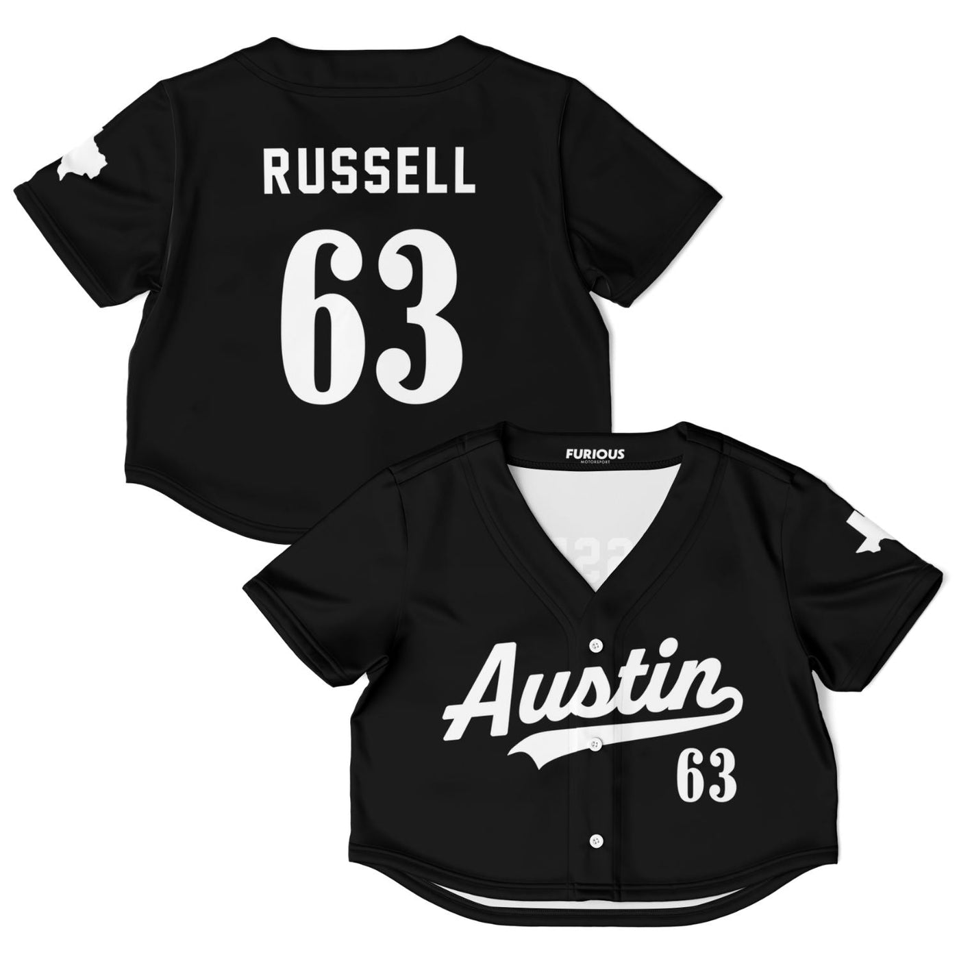 Russell - Jet Black Austin Crop Top - Furious Motorsport