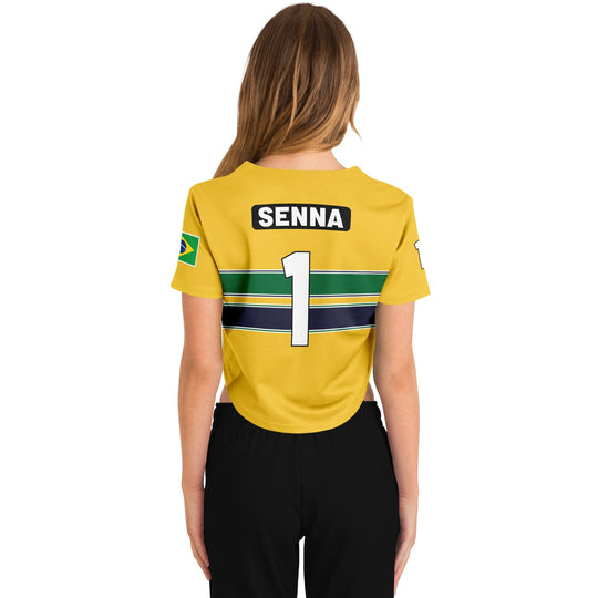 Senna - Nacional Helmet Crop Top Jersey - Furious Motorsport