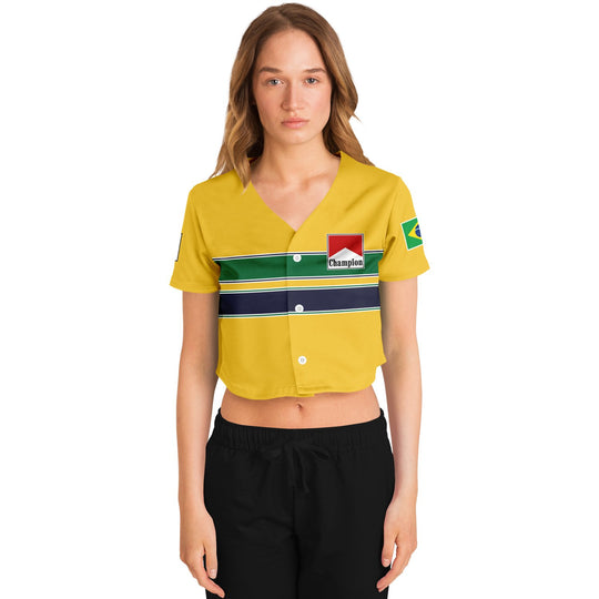 Senna - Nacional Helmet Crop Top Jersey - Furious Motorsport