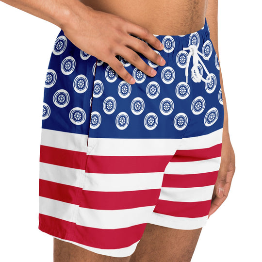 Wheels and Stripes USA Swim Trunks (Clearance) - Furious Motorsport