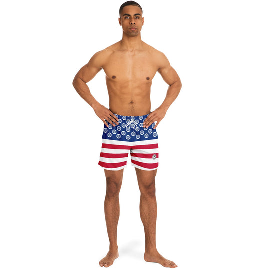 Wheels and Stripes USA Swim Trunks (Clearance) - Furious Motorsport