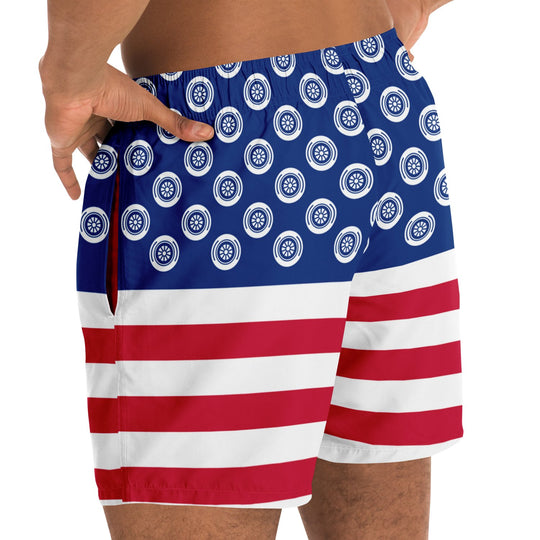 Wheels and Stripes USA Swim Trunks (Clearance) - Furious Motorsport